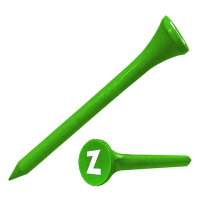 Clip Wipes Logo Golf Tees 2 (100/Pack) Custom TEECUP Imprint - Personalized Monogram Initial Letters (A-Z) (GRN-WHT-Z)
