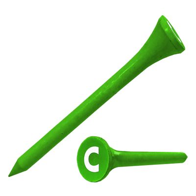 Clip Wipes Logo Golf Tees 2 (100/Pack) Custom TEECUP Imprint - Personalized Monogram Initial Letters (A-Z) (GRN-WHT-C)