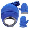 Baby & Toddler Sherpa Lined Fleece Winter Hat & Mitten Set - Warm Snow Trapper Pom Hat & Gloves for Infant Kids, Boys & Girls view 1
