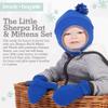 Baby & Toddler Sherpa Lined Fleece Winter Hat & Mitten Set - Warm Snow Trapper Pom Hat & Gloves for Infant Kids, Boys & Girls view 3