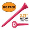 Clip Wipes Logo Golf Tees  2  (100/Pack)  Custom TEECUP Imprint - Personalized Monogram Initial Letters (A-Z) (PNK-WHT-D) view 2