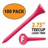 Clip Wipes Logo Golf Tees  2  (100/Pack)  Custom TEECUP Imprint - Personalized Monogram Initial Letters (A-Z) (PNK-WHT-F) view 2