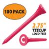 Clip Wipes Logo Golf Tees  2  (100/Pack)  Custom TEECUP Imprint - Personalized Monogram Initial Letters (A-Z) (PNK-WHT-C) view 2