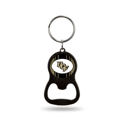 Rico Industries NCAA Central Florida Knights UCF Black Metal Keychain - Beverage Bottle Opener With Key Ring - Pocket Size