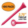 Clip Wipes Logo Golf Tees  2  (100/Pack)  Custom TEECUP Imprint - Personalized Monogram Initial Letters (A-Z) (PNK-WHT-H) view 2