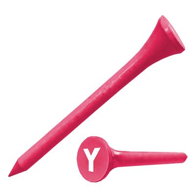 Clip Wipes Logo Golf Tees 2 (100/Pack) Custom TEECUP Imprint - Personalized Monogram Initial Letters (A-Z) (PNK-WHT-Y)