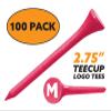 Clip Wipes Logo Golf Tees  2  (100/Pack)  Custom TEECUP Imprint - Personalized Monogram Initial Letters (A-Z) (PNK-WHT-M) view 2