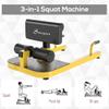 Soozier 3-in-1 Padded Push Up Sit Up Deep Sissy Squat Machine Home Gym Fitness Equipment, Yellow view 3