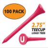 Clip Wipes Logo Golf Tees  2  (100/Pack)  Custom TEECUP Imprint - Personalized Monogram Initial Letters (A-Z) (PNK-WHT-U) view 2