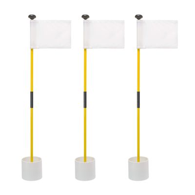 Murray Sporting Goods Golf Flagsticks, Flags and Cups, Set of 3 | Mini Golf Flagsticks with Holes for Putting or Chipping Greens | Putting Green Poles, Cups and Flags in Red, White and Blue (White)