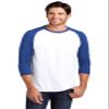 District Perfect Tri 3/4-Sleeve Raglan. DM136 2XL Deep Royal/ White view 1