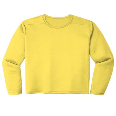 SPORT-TEK Unisex Posi-UV Pro Long Sleeve Tee | Workout T-Shirt for Men & Women, Gym Clothing for Spring & Summer Fashion Yellow