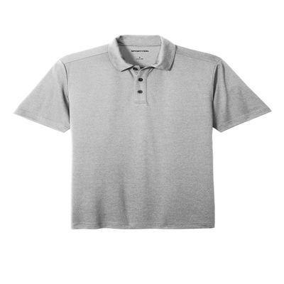 SPORT-TEK Unisex Endeavor Polo | Short Sleeve Collared Shirt for Men & Women, Casual Athletic Fit Top for Work, Tennis & Golf Light Grey Heather