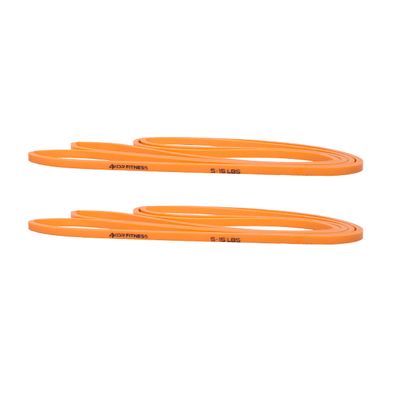 4KOR Fitness 41 Resistance Loop Band - Pair of 2 Orange Resistance Bands (5 to 15 Pounds - 0.25 inches Wide) for Mobility, Yoga, Physical Therapy, Pull Ups, Home or Gym Workouts and More