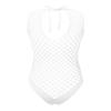 TSSOE Fishnet Lingerie Bodysuit for Women Hollow Out See Through One Piece Monokini Swimsuit White Netted One Size view 1