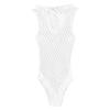 TSSOE Fishnet Lingerie Bodysuit for Women Hollow Out See Through One Piece Monokini Swimsuit White Netted One Size view 3