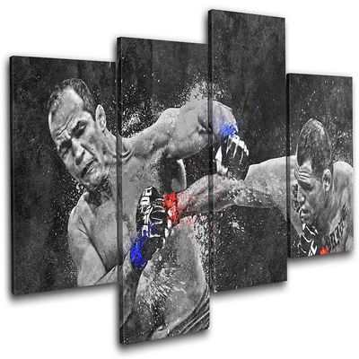 Bold Bloc Design - UFC Grunge cain velasquez Sports 240x135cm MULTI Canvas Art Print Box Framed Picture Wall Hanging - Hand Made In The UK - Framed And Ready To Hang 13-9635(00B)-MP04-LO-E