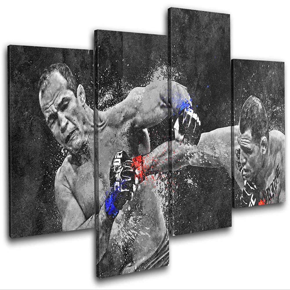 Bold Bloc Design - UFC Grunge cain velasquez Sports 240x135cm MULTI Canvas Art Print Box Framed Picture Wall Hanging - Hand Made In The UK - Framed And Ready To Hang 13-9635(00B)-MP04-LO-E