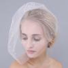 Olbye Bridal Wedding Birdcage Veil With Comb - Short White Lace 1T Bride Pearl Veil for Tea Party Fascinator Prom view 1