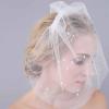Olbye Bridal Wedding Birdcage Veil With Comb - Short White Lace 1T Bride Pearl Veil for Tea Party Fascinator Prom view 4