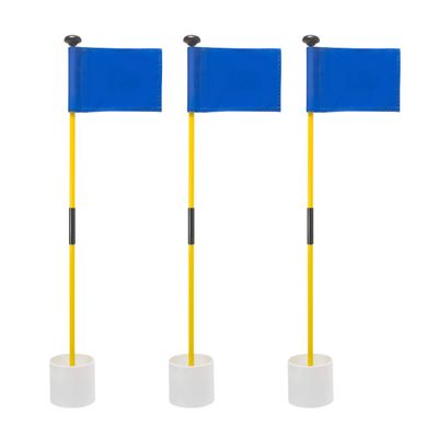 Murray Sporting Goods Golf Flagsticks, Flags and Cups, Set of 3 | Mini Golf Flagsticks with Holes for Putting or Chipping Greens | Putting Green Poles, Cups and Flags in Red, White and Blue (Blue)