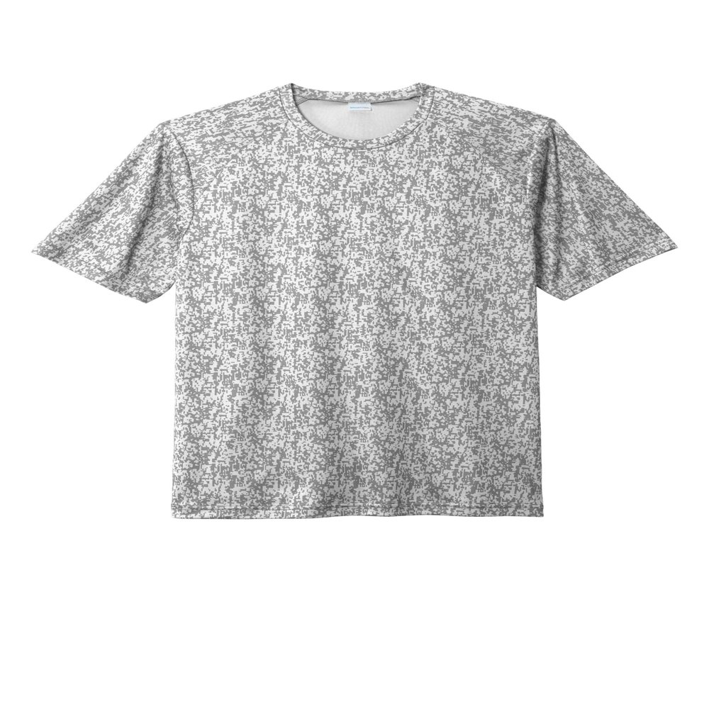 SPORT-TEK Unisex Digi Camo Tee, White, Medium