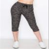 ALWAYS Women's Space Dye Capri Jogger - Skinny Fit Lightweight Premium Soft Stretch Pork Chop Pocket Sweatpants Black S view 2