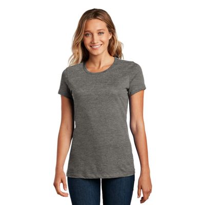 District Women's Perfect Weight Tee. DM104L XL Heathered Charcoal