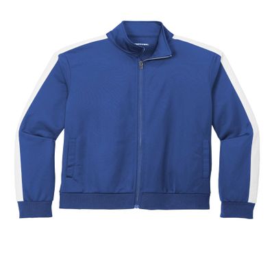 SPORT-TEK Unisex Tricot Sleeve Stripe Track Jacket | Lightweight Zip Up Jacket for Men & Women