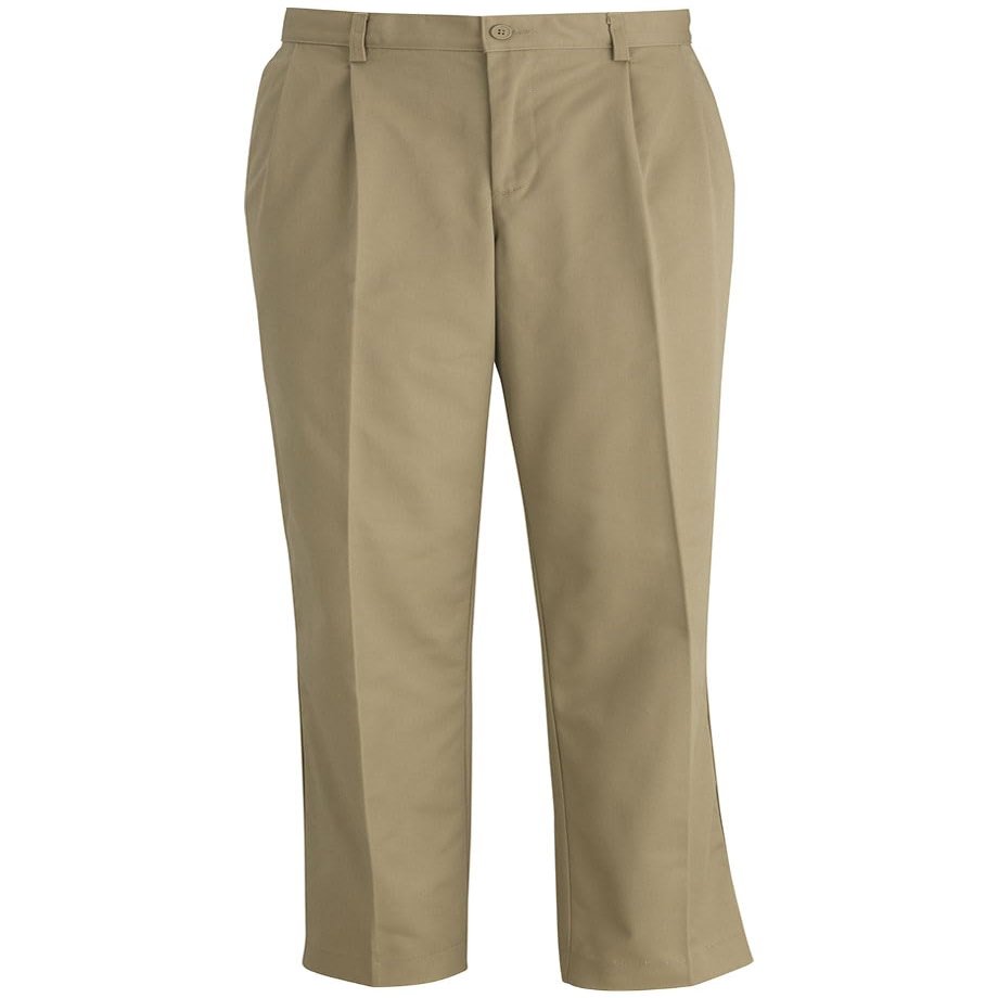 Edwards Garment Mens Utility Chino Pleated Pant Tan