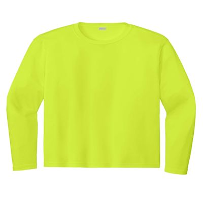 SPORT-TEK Long Sleeve PosiCharge Competitor T-Shirt ST350LS, Neon Yellow, Medium