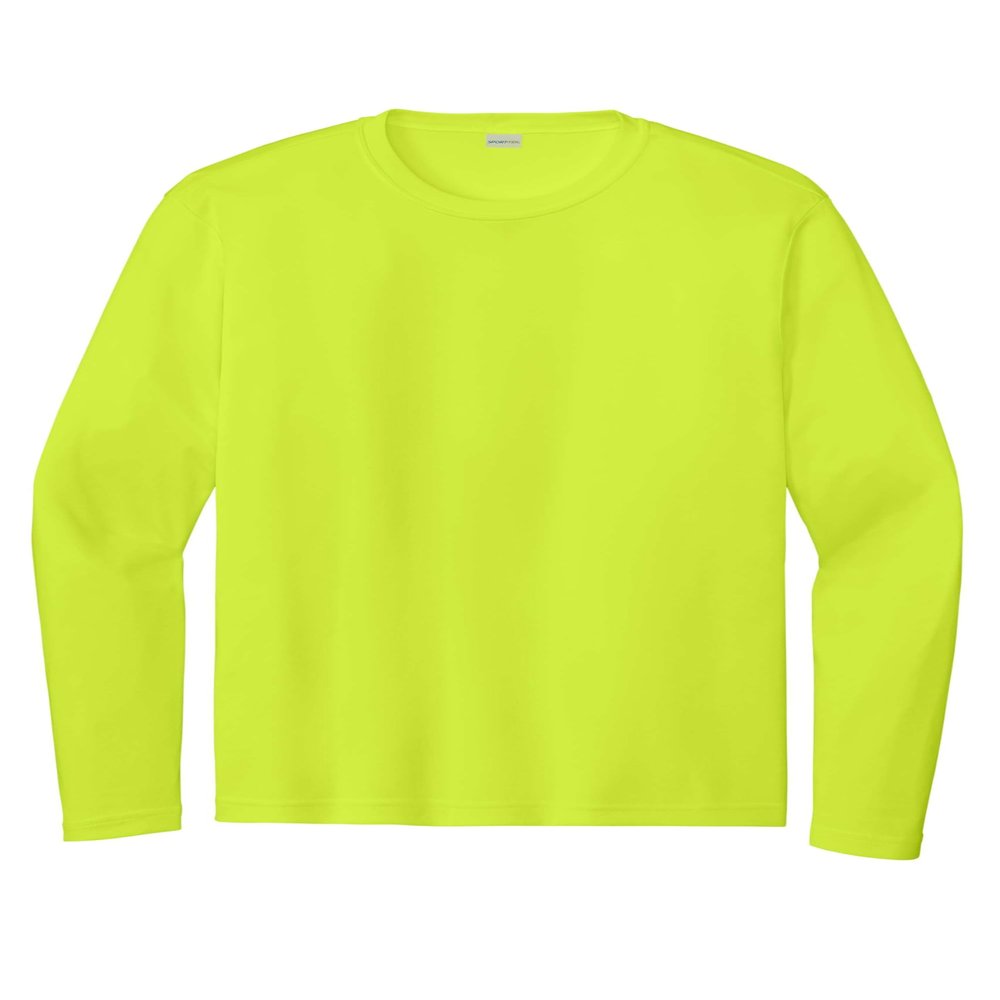 SPORT-TEK Long Sleeve PosiCharge Competitor T-Shirt ST350LS, Neon Yellow, Medium