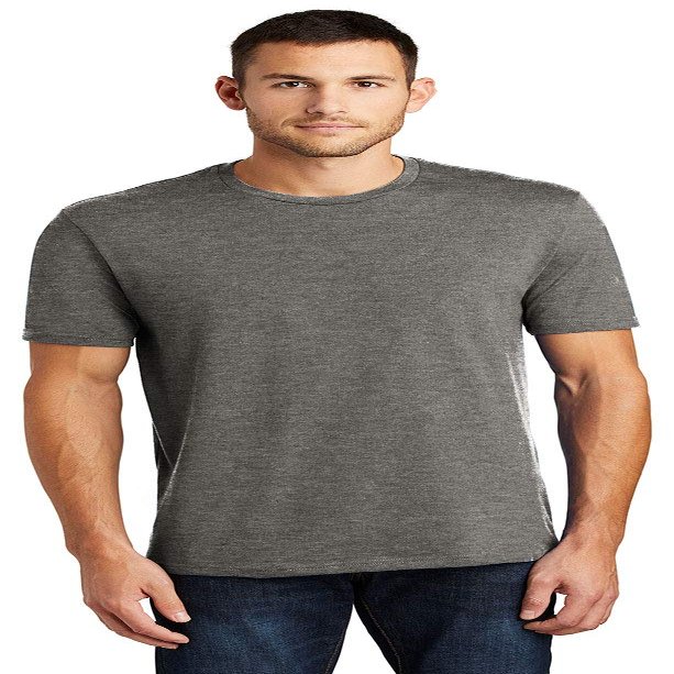 District Perfect Weight  Tee. DT104 4XL Heathered Charcoal