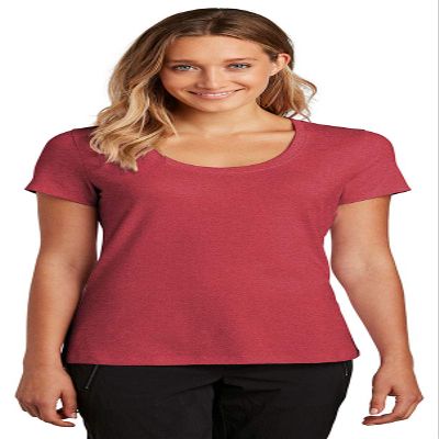 District Women's Flex Scoop Neck Tee DT7501 XXL Heathered Red