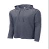SPORT-TEK Unisex PosiCharge Tri-Blend Wicking Long Sleeve Hoodie, True Navy Heather, Medium view 2