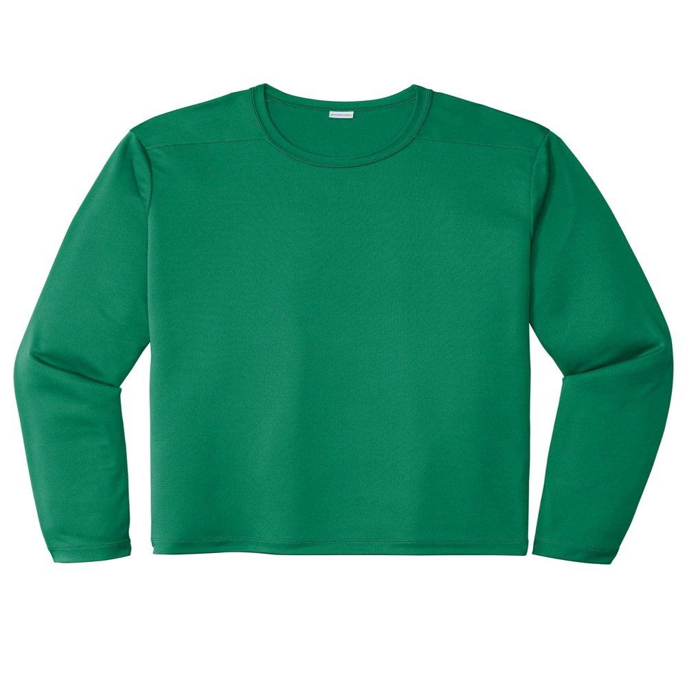 SPORT-TEK Unisex Posi-UV Pro Long Sleeve Tee | Workout T-Shirt for Men & Women, Gym Clothing for Spring & Summer Fashion Kelly Green