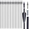 Obert 30pcs 30 Inch Archery Carbon Arrows Spine 500 Hunting Targeting Arrows with Screw-in Arrow Tips for Compound Bow Recurve Bow view 1
