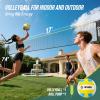 Patiassy Portable Badminton Volleyball Pickleball Net for Backyard, 17FT Combo Set with 5.1ft-7.4ft Adjustable Height for Outdoor Driveway Games, 4 Rackets, 3 Shuttlecocks, 1 Ball and Carry Bag view 3