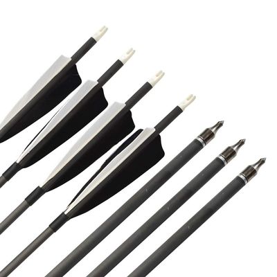 MILAEM 12 Pcs 34 Inch Archery High Percentage Carbon Arrows Spine 500 Practice Hunting Carbon Fiber Arrows with Turkey Feather and Removeable Tips (12pcs Arrow)
