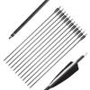 MILAEM 12 Pcs 34 Inch Archery High Percentage Carbon Arrows Spine 500 Practice Hunting Carbon Fiber Arrows with Turkey Feather and Removeable Tips (12pcs Arrow) view 2