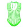 TSSOE Fishnet Lingerie Bodysuit for Women Hollow Out See Through One Piece Monokini Swimsuit Bright Green Netted One Size view 2