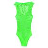 TSSOE Fishnet Lingerie Bodysuit for Women Hollow Out See Through One Piece Monokini Swimsuit Bright Green Netted One Size view 3