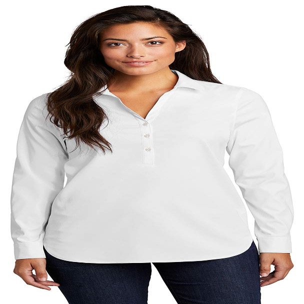 Port Authority Women's City Stretch Long Sleeve Tunic Shirt White