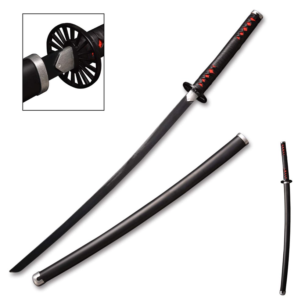 Sword fort Handmade Katana Anime Cosplay Sword, Stainless Steel Demon Sword Real Metal-Kamado Tanjirou