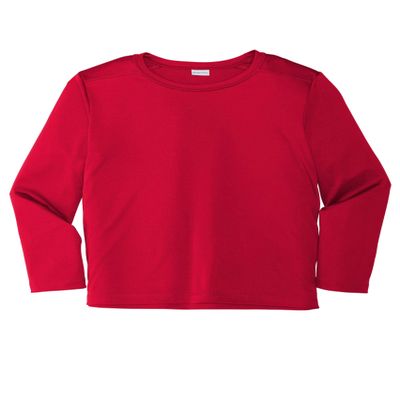 SPORT-TEK Youth Posi-UV Pro Long Sleeve Tee | Athletic Shirt for Boys & Girls, Lightweight Summer Clothing, Sun Protection True Red