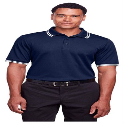 Devon & Jones Men's CrownLux Performance Plaited Tipped Polo 2XL Navy/White