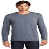 District Perfect Weight Long Sleeve Tee. DT105 M Heathered Navy view 1