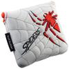 GOOACTION 1PC Spider Golf Club Mallet Putter Cover Magnetic Closure with Creative Embroidery Pattern Synthetic Leather White Golf Head Covers view 3