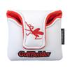 GOOACTION 1PC Spider Golf Club Mallet Putter Cover Magnetic Closure with Creative Embroidery Pattern Synthetic Leather White Golf Head Covers view 4