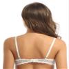 Aislor Women's Sexy Sheer Lace 1/4 Cups Push Up Underwire Bra Tops Balconette Bralette White Medium view 2